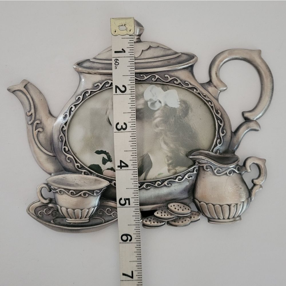 LINCO Silvertone Pewter Teapot Picture Frame - Picture 8 of 11